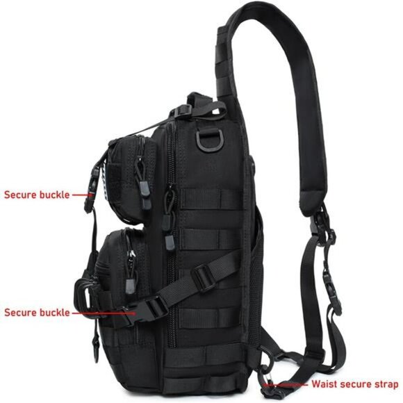Tactical Sling Backpack MOLLE EDC Chest Bag Military Crossbody Range Pack - Picture 3 of 7